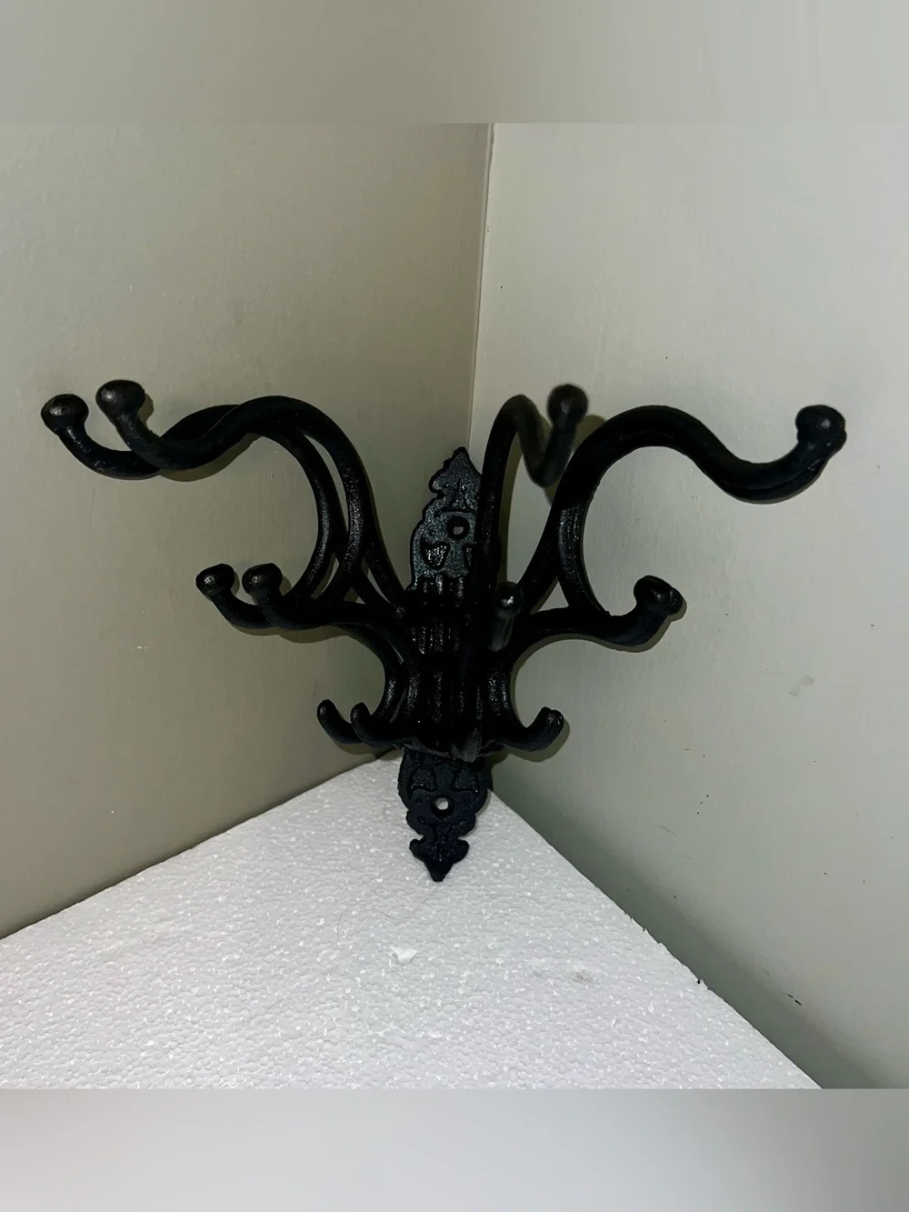 Vintage Victorian Style Folding Coat Rack 5 Prong Pivot Hooks